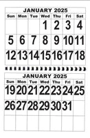 Jumbo Print 2025 Calendar!