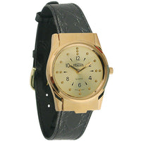 Braille Watch -Gold Tone, Leather band