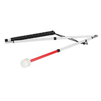 52" Folding Graphite Mobility Cane, White/Red Reflective Tape