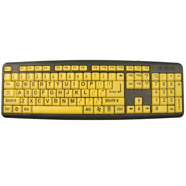 Keys-U-See Large Print Keyboard - Yellow Keys with Black Print